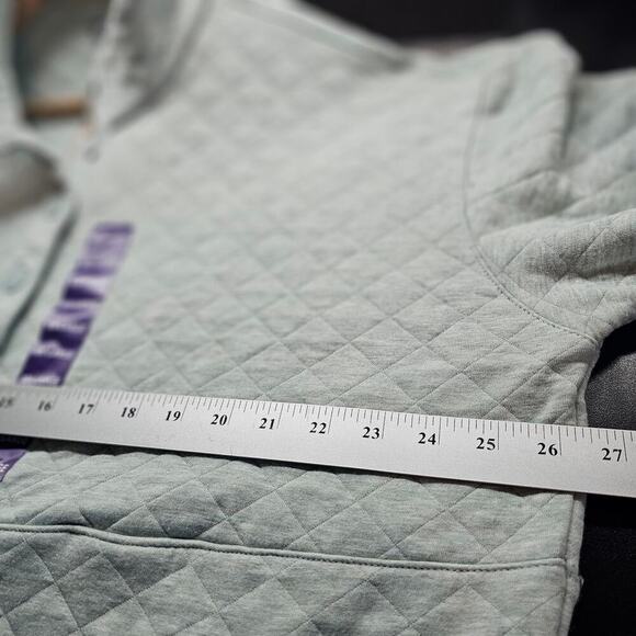 Eddie Bauer Quilted Pullover Womens Size XXL Light Blue Sweater Cozy Neutral - Picture 9 of 11